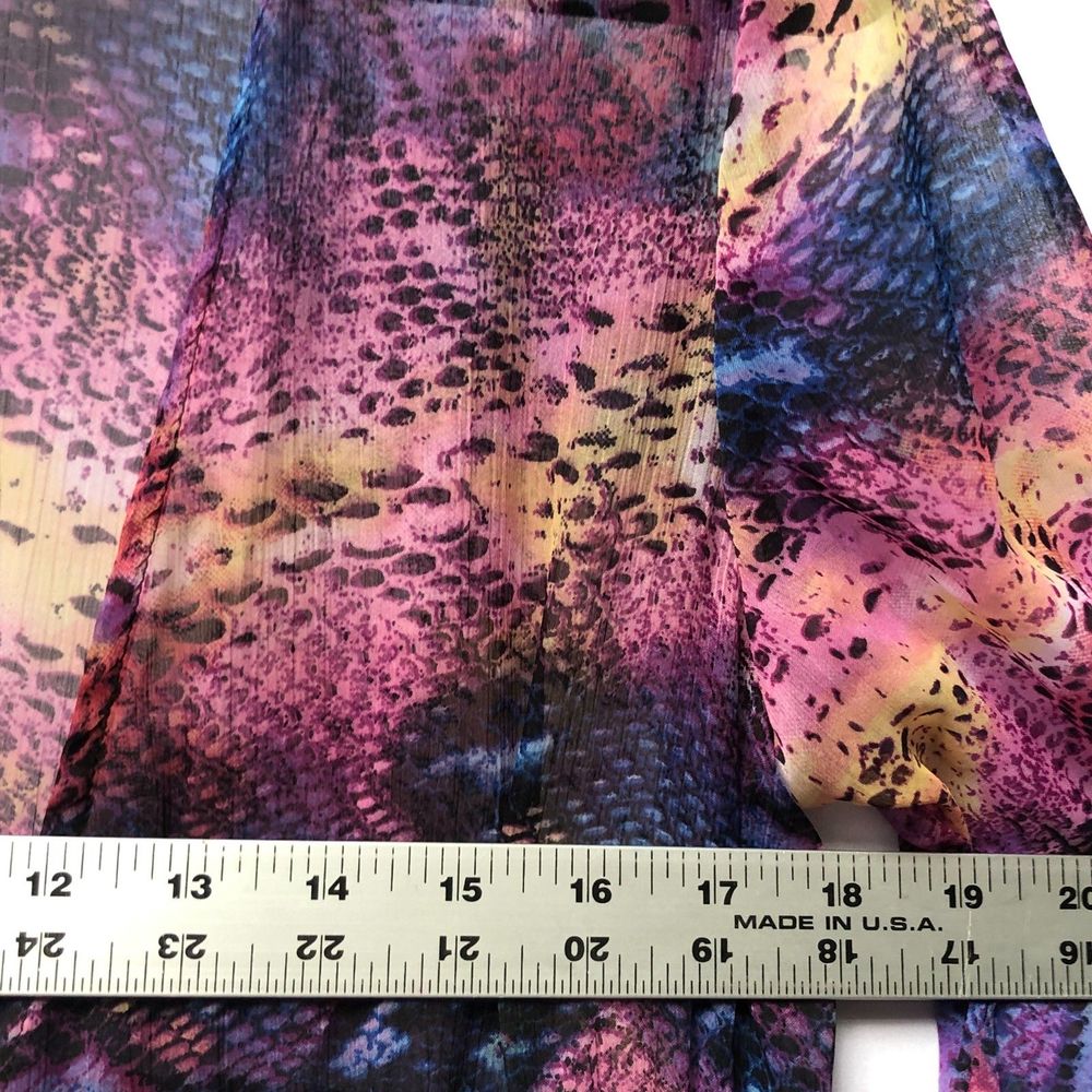 Boho Chic Spoon Jeans Sheer Colorful Maxi Cover Up Front Tie Flowy Dress L - Picture 7 of 8